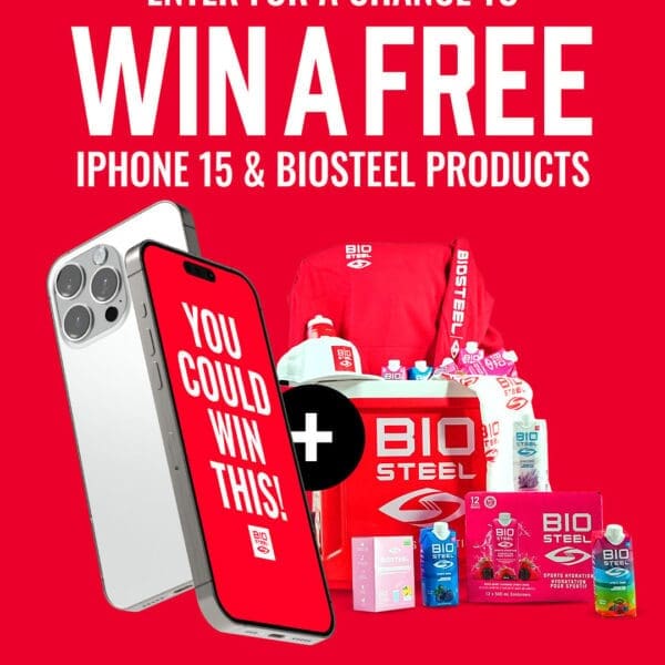 WIN an Iphone 15 And Biosteel Products