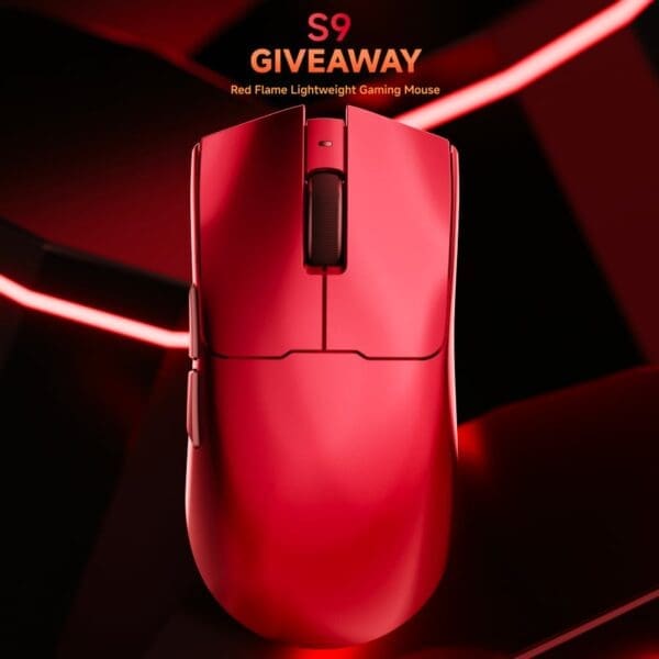 WIN An EweaDN S9 Flame Red Mouse